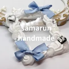 トレカケースデコホイップデコB8 y2k ガーリー白クリア 水色 青リボン