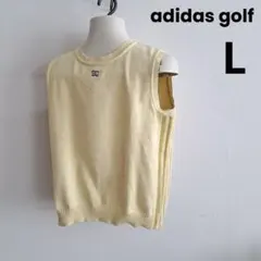 アディダスゴルフ　コットンニット　ベスト　イエロー　万国旗タグ　希少