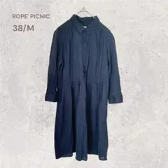 ロペピクニック　半袖切り替えシャツワンピース　シンプルベーシック　フォーマル