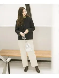 【試着のみ】コーデュロイワイドパンツ GLOBAL WORK ホワイト