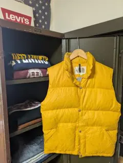 70's THE NORTH FACE 茶タグ ダウンベスト イエロー Mのサムネイル