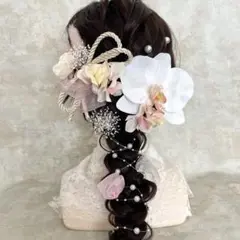 【在庫僅か】51 髪飾り 成人式 振袖 卒業式 袴 ピンク 胡蝶蘭 りぼん