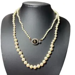 入手困難【グッチ】パール ネックレス インターロッキング クリスタル 4~8mm