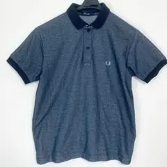 美品！FRED PERRY フレッドペリー ポロシャツ S ロゴ刺繡 ブラック系