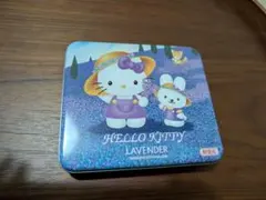 郵便局限定キティ缶入りレターセット北海道ラベンダー　Hello Kittyケース