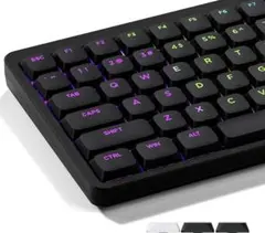 ●低プロファイルキーキャップ、XVX ダブルショットPBT ブラックキーキャップ