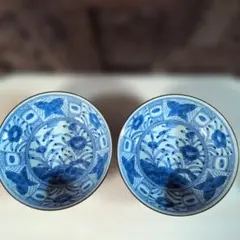 染付 盛鉢 2個セット 花柄 和食器