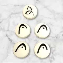 5点★硬式テニス振動止めダンプナーショックアブソーバーHEADヘッド白ホワイト