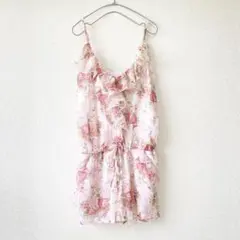 Pink Floral Romper Fairycore Coquetteのサムネイル