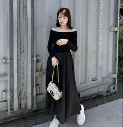【SNIDEL】 Sustainable オフショルドッキングワンピース