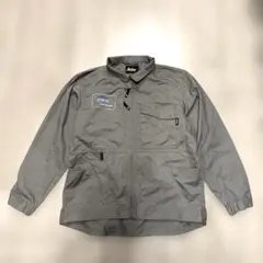 ワークジャケット　グレー　ワンポイント　シャツ　L
