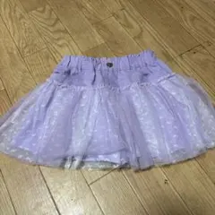 紫色 フリル付きチュールスカート 130cm