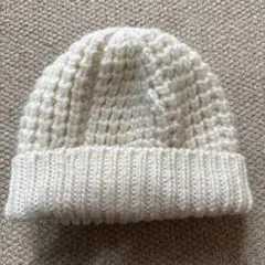 ニット帽　UNIQLO クリーム　ホワイト ニットビーニー