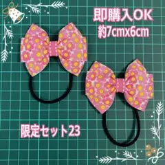 ラスト2セット【限定23】即購入OK☆ヘアゴム リボン ピンク 花柄 髪飾り