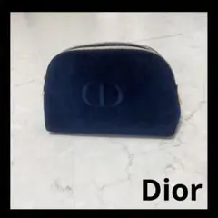 Dior ネイビー ベルベット ポーチ