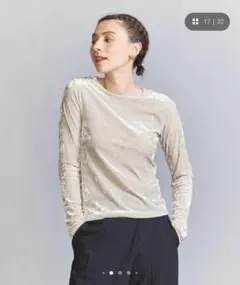 beauty and youth ベロアロングスリーブTシャツウォッシャブルのサムネイル