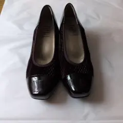 ダークパープル スリッポンパンプス