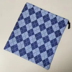 給食袋(小)　アーガイル柄(ブルー)