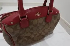 COACH トートバッグ ブラウン/レッド