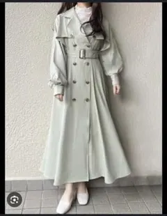 2Wayケープベルト付きトレンチコートワンピース