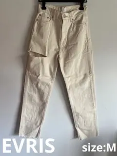 EVRIS ダメージデニムパンツ アイボリー　Mのサムネイル