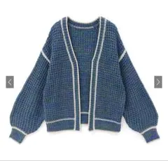 グレイルボリュームスリーブミックスニットカーディガン