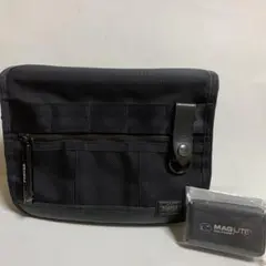 PORTER ヒート ショルダーバッグ　ライト付　ブラック