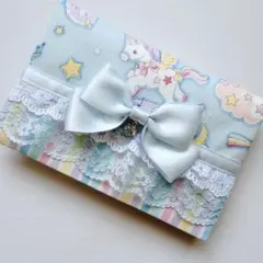 ycmhs♡移動ポケット女の子ハンドメイド　Sサイズ　ユニコーン×水色