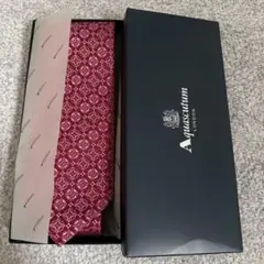 Aquascutum LONDON ネクタイ ボルドー系 新品・未使用・箱付き