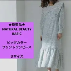 ナチュラルビューティーベーシック　春　ロングワンピース　くすみミント色　Sサイズ
