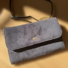 グレー スエード ショルダーバッグ