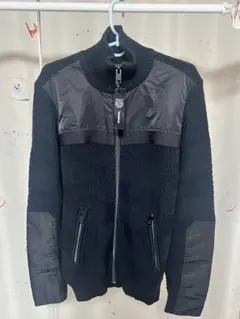 DIESEL ブラック ハイネック ニットブルゾンのサムネイル