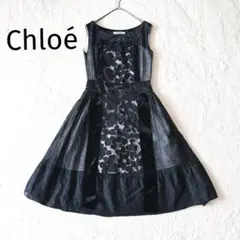 美品クロエChloeプリーツノースリワンピース黒ドレスA20307 2025年最新】Yahoo!オークション -クロエ ワンピース 34の中古品