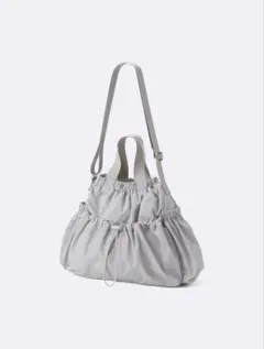 【新品•未使用】GU★ギャザーポケットバッグ ショルダー　グレー