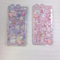 ねこユニコーン　うさぎスイーツ　ぷにぷにおしり　シールセット