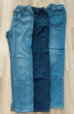 ユニクロ　GU キッズ デニムパンツ 3本セット ヒートテック　160cm