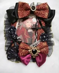 トレカケース　カードデコ　レースデコ　ハンドメイド　硬質カード　推し活　赤　和柄