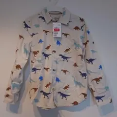 エイチアンドエム　恐竜総柄シャツ　ホワイト　130cm　新品未使用