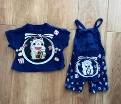 ベビー甚平★法被　80〜90 まねき猫　お祭り