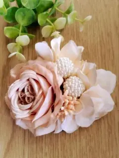 ☆コサージュ♪ルルローズMIX♪ペールベージュグラデーション♪結婚式入学式卒業式