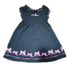 メゾピアノ　mezzo pian ブラック リボンデザイン ワンピース 130