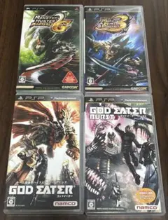 【ジャンク品】PSP ソフト4本セット モンスターハンター ゴッドイーター