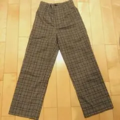 底値★【Honeys】美品✨チェック柄パンツ 【Ｓ】ブラウン　女の子のサムネイル