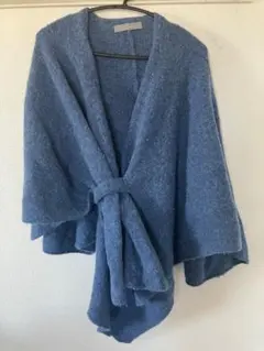 青 カーディガン ベルト付き