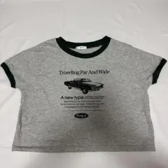 efforia リンガーTシャツ グレー×グリーン