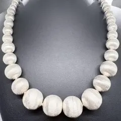 美品 最高峰 メキシカンシルバー 925 サテンビーズ ネックレス