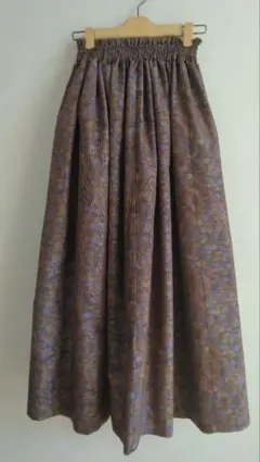 大島紬着物リメイクロングスカート＊286