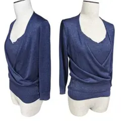 アナイ　アンサンブル　カシュクール　ラメ　変形カーディガン　タンクトップ　M