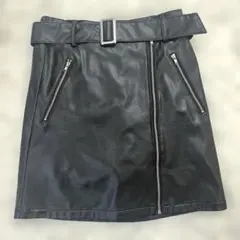 WEGO レザー タイトスカート　ブラック 黒　レザースカート　ベルト付き