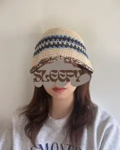クロシェハット　クラッシャーハット　バケットハット　バケハ　ニット帽　ビーニー
